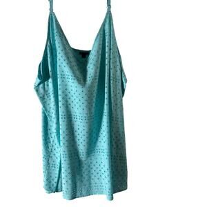 Torrid Sophie Embroidered Eyelet Swing Cami • Aqua Blue • Size 5X